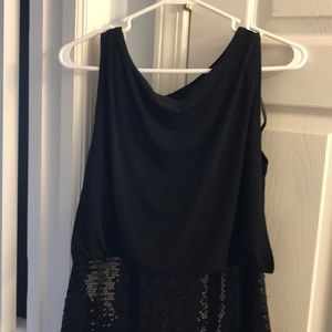 Black dress with sequins skirt